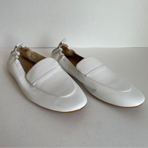 Everlane Womens White The Day Leather Loafer Elastic Heel Casual Size 11